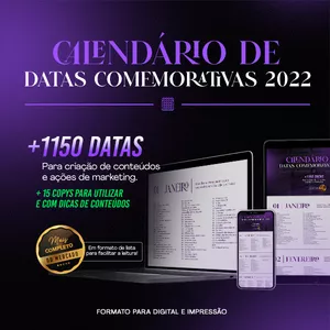 Imagem principal do produto Guia de Datas Comemorativas 2022: Mais de 1150 datas para criação de conteúdo e ações de marketing