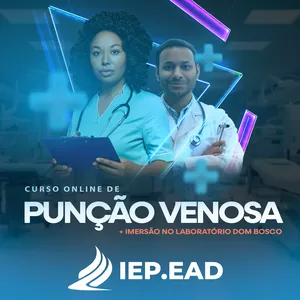 Imagem de capa para o Curso online Curso Completo de Punção Venosa EAD + Imersão no Laboratório Dom Bosco (à parte)