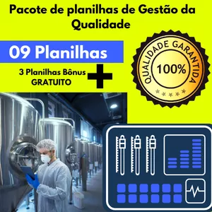 Planilha Pacote de planilhas Excel- Gestão da Qualidade 