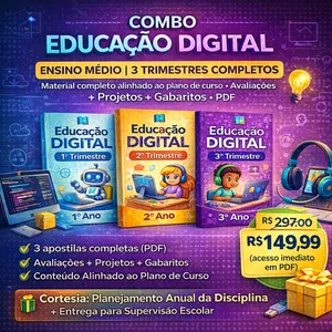Imagem de capa para o Ebook Combo Educação Digital – Ensino Médio | 3 Trimestres Completos