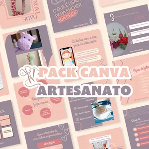 Imagem de capa para o Curso online PACK CANVA ARTESANATO  - PLANO BÁSICO