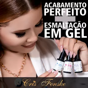 Imagem de capa para o Curso online Acabamento Perfeito + Esmaltação Em Gel - Cris Fenske