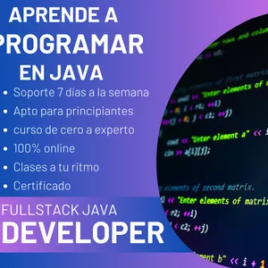 Imagen de portada para Curso online PROGRAMACION EN JAVA (Fullstack Java Developer)