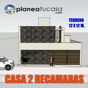 Imagen de portada para Ebook Plano De Casa 12x12 Metros 2 Recamaras 2 Niveles