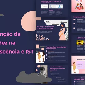 Imagem de capa para o Curso online gravidez na adolescência e IST - Template de PowerPoint