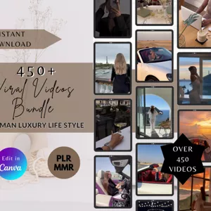 Cover image for Ebook 450+ Viral Videos Bundle | Luxury Woman Rich Lifestyle | Instant Download