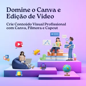 Imagem de capa para o Curso online Domine o Canva e Edição de Vídeo: Crie Conteúdo Visual Profissional com Canva, Filmora e Capcut
