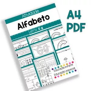 Imagem de capa para o Ebook Atividade do alfabeto - Letra G g - Bastão