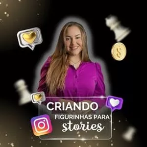 Imagem de capa para o Curso online Criando figurinhas para stories