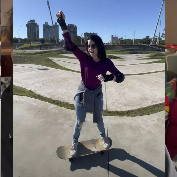 Treinando skate iniciante