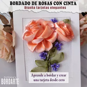 Imagen de portada para Curso online “Bordado de Rosas con Cinta: Diseña Tarjetas Elegantes”