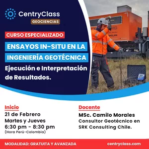 Imagen de portada para Curso online Ensayos In-Situ en la Ingeniería Geotécnica, Ejecución e Interpretación de Resultados