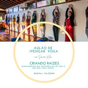 Imagem de capa para o Evento online Aulão de Iyengar Yoga com Samira Kohn