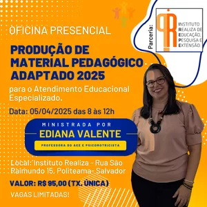 Imagem de capa para o Evento presencial Oficina de Material Pedagógico Adaptado 2025