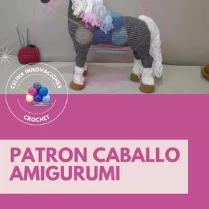 Imagen de portada para Ebook PATRON PDF caballo crochet hermoso amigurumi por Celina Innovaciones Crochet 