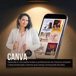 Imagem de capa para o Curso online Canva 40+: Crie artes profissionais e criativas do zero