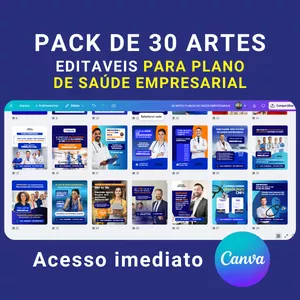 Imagem de capa para o Ebook PACK DE 30 ARTES EDITÁVEIS PARA VENDER PLANO DE SAÚDE EMPRESARIAL