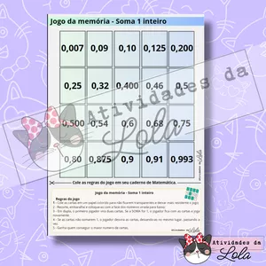 Imagem de capa para o Ebook Jogo da memória - Contando 1 inteiro