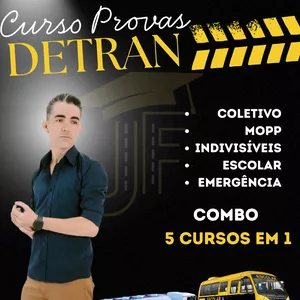 Imagem do curso COMBO - PROVAS DERTRAN - Especializados MOPP, INDIVISÍVEIS, COLETIVO, ESCOLAR E EMERGÊNCIA 