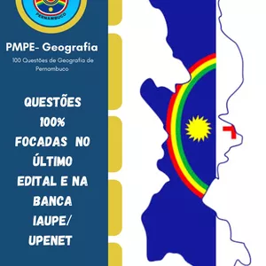 Imagem de capa para o Ebook 50 questões de geografia de Pernambuco - PMPE