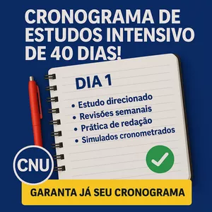 Imagem de capa para o Ebook Cronograma de Estudos CNU - Bloco 1