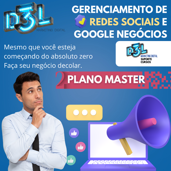Imagem do curso PLANO MASTER – Marketing Digital + Social Media - 6 MESES D3L MKT DIG