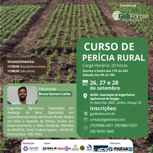 Imagem de capa para o Evento presencial Curso de Perícia Rural