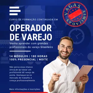 Imagem de CURSO DE FORMAÇÃO CONTINUADA EM OPERADOR DO VAREJO criado por Marcos Ricarte na hotmart