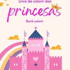 Imagem de capa para o Ebook Livro de colorir das Princesas 
