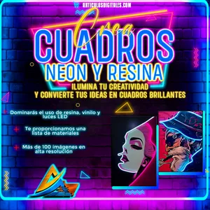 Imagen de portada para Curso online Crea Cuadros Neon y Resina 