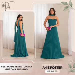 Imagem de capa para o Ebook Vestido de Festa Tomara que Caia Plissado