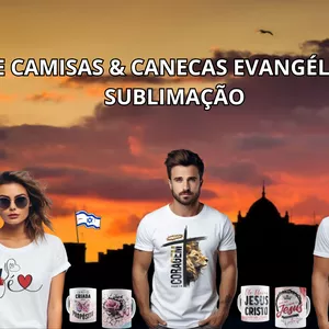 Imagem do curso PACK DE CAMISAS & CANECAS EVANGÉLICAS PARA SUBLIMAÇÃO