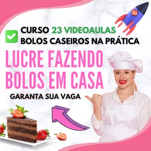 Imagem de Curso - Bolos Caseiros Lucrativos na Prática criado por Cursos Online MKD na hotmart