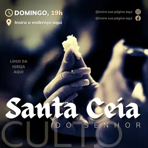 Imagem de capa para o Ebook (Exclusivo) Template CANVA Para Culto de Santa Ceia