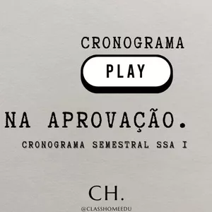 Imagem de capa para o Curso online Cronograma de estudos semanais SSA 1 (Semestral).
