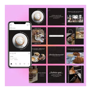 Imagen de portada para Curso online Instagram Post Templates for Canva - Coffee