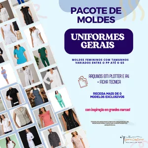 Imagem do curso Pacote de Moldes Uniformes Gerais