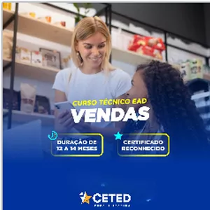 Imagem de Técnico em Vendas Ead criado por Ceted Educacional na hotmart