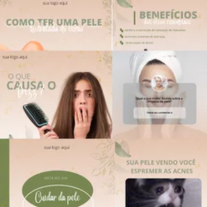 Imagem de capa para o Curso online Pacote de Arte editável Estetica e Beleza