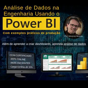 Imagem de capa para o Curso online Análise de Dados na Engenharia Usando o Power BI:  Com Exemplos de Produção e de Manutenção