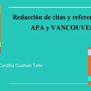 Imagen de portada para Curso online Redacción de citas y referencias en APA y VANCOUVER