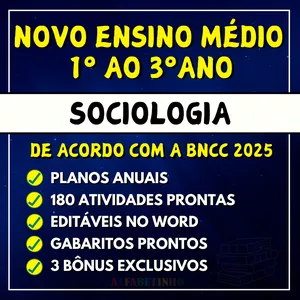 Imagem do curso SOCIOLOGIA - Planejamentos e Atividades - Novo Ensino Médio 2025