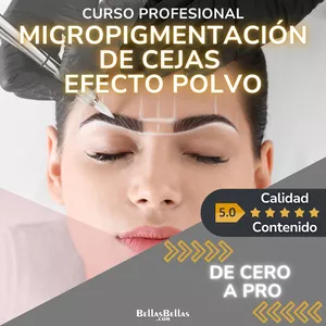 Imagen de portada para Curso online 008 MICROPIGMENTACIÓN DE CEJAS EFECTO POLVO - bellasbellas.com BELLAS BELLAS