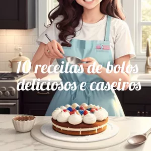 Imagem de capa para o Ebook 10 receitas de bolos deliciosos e caseiros 