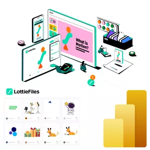 Imagem de capa para o Ebook Visual personalizado para usar animação SVG Lottie no power bi