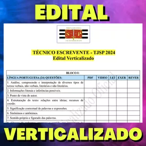 Imagem de capa para o Ebook TÉCNICO ESCREVENTE - TJSP 2024 - Edital Verticalizado