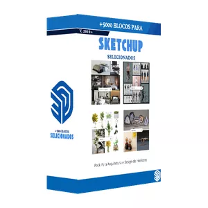 Imagem de capa para o Curso online +5000 Blocos SketchUp Selecionados - Pack Para Arquitetura e Design de Interiores