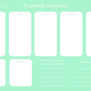 Imagem de capa para o Ebook Planner Semanal Verde-Água