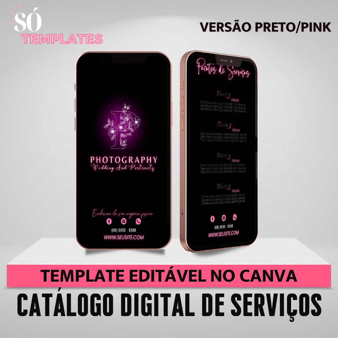 Imagem do curso Catálogo Digital de Serviços Preto e Pink