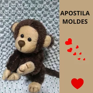 Imagem de capa para o Curso online apostila com os Moldes do curso macaquinho de pelúcia